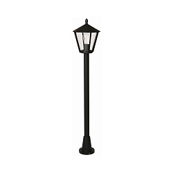 Path light Country style modern Type No. 4129, IP44, 135.5cm, E27 QA55 max. 57W, cast alu / acrylic glass clear, black matt
