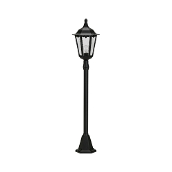 Wegeleuchte Landhausstil Typ Nr. 4142, H�he 115cm, E27 QA55 max.57W, Alu-Guss / Kathedralglas, schwarz