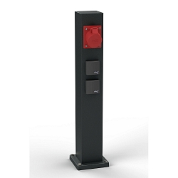 socket column TYPE NO 4407A 3-fold, assembled, without switching function, black