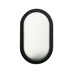 Outdoor Wand- und Deckenleuchte Typ Nr. 6037, oval, IP44, E27 QA55 max. 57W, Alu-Guss / Opalglas, Schwarz matt
