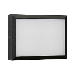 Outdoor LED Wand- und Deckenleuchte Typ Nr. 6403, IP54 IK08, 26 x 19cm, 16W 3000K 1600lm, dimmbar, Schwarz matt