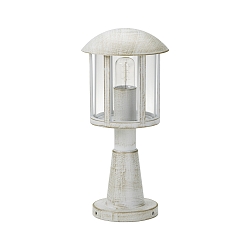 Sockelleuchte Landhausstil Vintage Typ Nr. 0542, IP44, H�he 60cm, E27 QA55 max. 57W, Alu-Guss / Acrylglas klar, Wei�-Gold