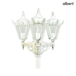 Mast light Country style 3 flames Type No. 2049, height 223cm, 3x E27 QA55 max. 57W, cast alu / glass clear, white-gold