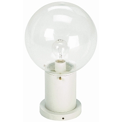 Pedestal luminaire Type No. 0503 with glass ball � 25cm, E27, white / clear glass