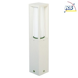 Pedestal luminaire Type No. 0508, IP44, height 50cm, E27 max. 20W (LED), cast alu / opal glass, white