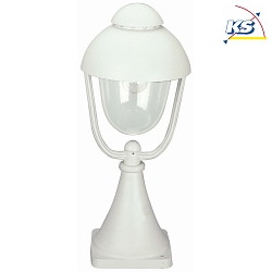 Pedestal luminaire Contry style double dome 2 Type No. 0515, 56cm, IP44, E27 QA55, cast alu / bubble glass clear, white