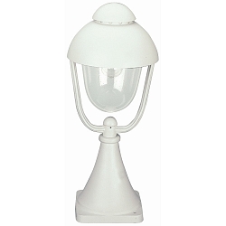 Pedestal luminaire Contry style double dome 2 Type No. 0515, 56cm, IP44, E27 QA55, cast alu / bubble glass clear, white