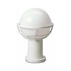 Sockelleuchte Typ Nr. 0520, mit Kugelschirm � 23cm, IP44, H�he 40cm, E27 QA55 max. 57W, Alu-Guss / Opalglas, Wei�