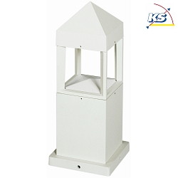 Outdoor Pedestal luminaire Type No. 0523, IP44, height 37cm, R7s QT-DE max. 80W, cast alu / opal glass, white