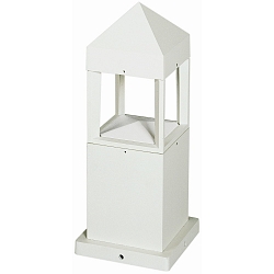 Outdoor Pedestal luminaire Type No. 0523, IP44, height 37cm, R7s QT-DE max. 80W, cast alu / opal glass, white