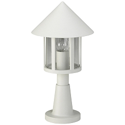 Sockelleuchte Landhaus Kegeldach modern Typ Nr. 0539, H�he 48cm, IP44, E27 QA55 max. 57W, Alu-Guss / klar, Wei�