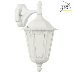 Outdoor Wall luminaire Country style Type No. 1819, hanging with wall bracket, IP23, E27 QA55 57W, cast alu / glass, white