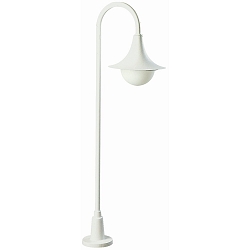 Path light Type No. 2081, height 120cm, IP44, E27 QA55 max. 57W, cast alu / opal glass, white