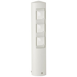 Outdoor Steckdosens�ule Typ Nr. 2102, 3-fach, IP44, ohne Schaltfunktion, Alu-Guss, Wei�