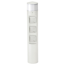 Outdoor Socket column Type No. 2202, LED + 3 Schuko sockets, IP44, 10W 3000K 900lm, without switching function, white matt