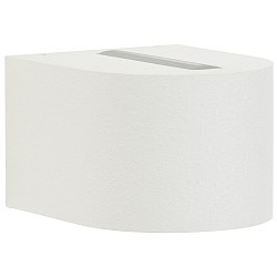 LED Au�enwand-Strahler Typ Nr. 2339, Up/Down, eng/breit, Rund, IP44, 230V, 6W 3000K 660lm, Linse klar + Glas, Wei�