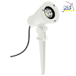 LED Spiestrahler Typ Nr. 2354, IP54, 230V AC/DC, 8W 3000K 800lm 30, dreh- und schwenkbar, inkl. Steckerkabel, Wei matt
