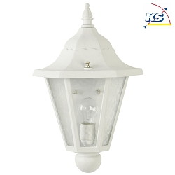 Outdoor Wall luminaire Country style Type No. 3229, half round, IP23, E27 QA55 57W, cast alu / cathedral glass, white