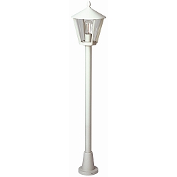 Path light Country style modern Type No. 4129, IP44, 135.5cm, E27 QA55 max. 57W, cast alu / acrylic glass clear, white matt