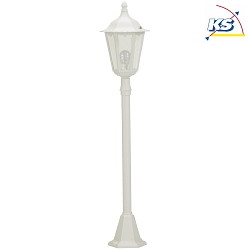 Path light Country style Type No. 4142, 115cm, E27 QA55 max.57W, cast alu / cathedral glass, white