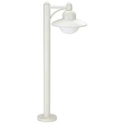 Wegeleuchte Landhausstil Hutform Rund Typ Nr. 4150, IP44, H�he 90cm, E27 QA55 max. 57W, Alu-Guss / Opalglas, Wei� matt