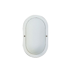 Outdoor Wand- und Deckenleuchte Typ Nr. 6037, oval, IP44, E27 QA55 max. 57W, Alu-Guss / Opalglas, Wei� matt