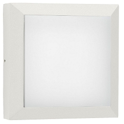 Outdoor LED Wand- und Deckenleuchte Typ Nr. 6562, IP54 IK08, 32 x 32cm, 20W 3000K 2000lm, Alu-Guss / Opal, dimmbar, Wei� matt