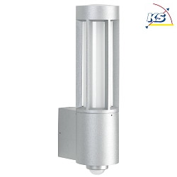 Outdoor Wall luminaire Type No. 0215 with motion detector (Type No. 0221), IP44, E27 max. 20W, cast alu / opal glass, white