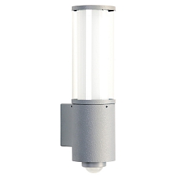 Au�enwandleuchte Typ Nr. 0311 mit Bewegungsmelder (Typ Nr. 0320), IP44, E27 max. 20W (LED), Edelstahl, Silber matt
