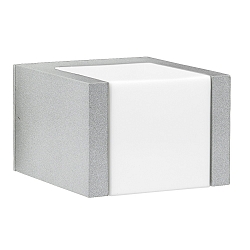 LED Outdoor Wall luminaire Type No. 0332, long light distributor, 5W 3000K 480lm, cast alu / acrylic glass, dimmable, silver