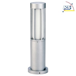 Outdoor Sockelleuchte Typ Nr. 0507, IP44, Hhe 50cm, E27 max. 20W (LED), Alu-Guss / Opalglas, Silber