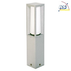 Pedestal luminaire Type No. 0508, IP44, height 50cm, E27 max. 20W (LED), cast alu / opal glass, silver
