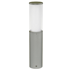 Pedestal luminaire Type No. 0545, IP44, 50cm, E27 max. 20W (LED), stainless steel / acrylic glass / inside opal, silver matt