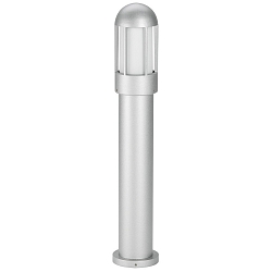 Pollerleuchte Typ Nr. 2015, IP44, H�he 83.5cm, E27 QA55 max. 57W, Alu-Guss / Opalglas, Silber matt