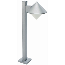 Path light Type No. 2026, height 90cm, IP44, E27 QA55 max. 57W, cast alu / opal glass, silver matt