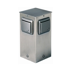 Outdoor Steckdosens�ule Typ Nr. 2119, 4-fach allseitig, IP44, H�he 25.5cm, ohne Schaltfunktion, Edelstahl