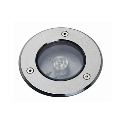 LED Erdeinbaustrahler Typ Nr. 2159, IP67 IK08, � 11cm, 1W 3000K 80lm 30�, befahrbar bis 2t, Edelstahl