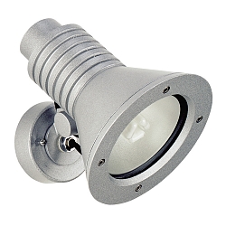 Au�enwand-Strahler Typ Nr. 2182, IP54, E27 QA55 max. 15W, dreh- und schwenkbar, Alu-Guss / Sicherheitsglas, Silber matt