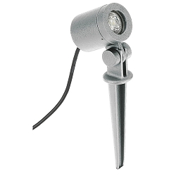 Spie�strahler Typ Nr. 2197, IP54, GU10 PAR16, schwenkbar, fokussierbar 21-40�, Alu-Guss, inkl. Steckerkabel, silber matt