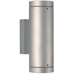 Au�enwand-Strahler Typ Nr. 2198 - 2-seitig, IP44, 2x GU10 PAR16 max. 50W, starr, Alu-Guss / Borosilikatglas, Silber matt