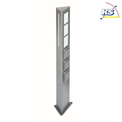 Outdoor Light column Type No. 2209, 3-sided luminous, 2 sockets + 1 switch, IP44, for E27 max. 20W (LED), stainless steel