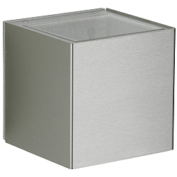 LED Outdoor Wall spot Type No. 2375 - 2-sided, wide/wide, cube, IP44, 2x 3W 3000K 330lm, rigid, stainless steel, clear