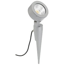 LED Spie�strahler Typ Nr. 2390, IP54, 12W 3000K 1200lm 30�, dreh- und schwenkbar, dimmbar, Alu-Guss / Glas, Silber matt