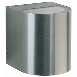 LED Au�enwand-Strahler Typ Nr. 2403, Up/Down, breit/breit, Rund, IP44, 2x 6.7W 3000K 600lm, starr, Edelstahl / Glas klar