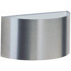 LED Au�enwandleuchte Typ Nr. 6346, 2-seitig, IP44, halbrund, 20.5cm, 2x 5.8W 3000K 430lm, Edelstahl / Opal