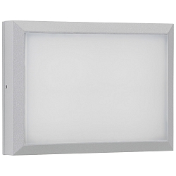 Outdoor LED Wand- und Deckenleuchte Typ Nr. 6403, IP54 IK08, 26 x 19cm, 16W 3000K 1600lm, dimmbar, Silber matt