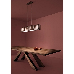 Pendant luminaire SP CLAVIUS, 100x15cm, 3x E27, IP20, gold / tobacco