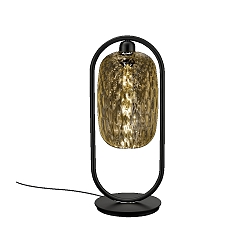 Tischleuchte 14.162, E27, schwarz / Glas Amber