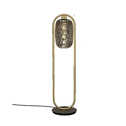 Stehleuchte 24.162, E27, Messing matt / Glas Rauch