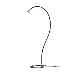 LED Stehleuchte 24.345, 4W, chrom / Stoffgewebe schwarz